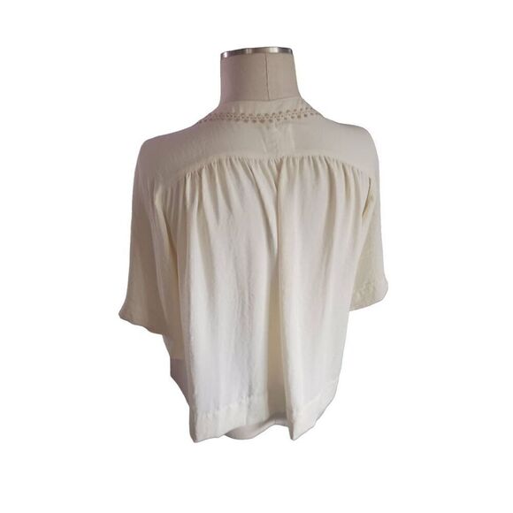 European 40 off white andam tunic Embroidered Bohemian - Picture 2 of 3
